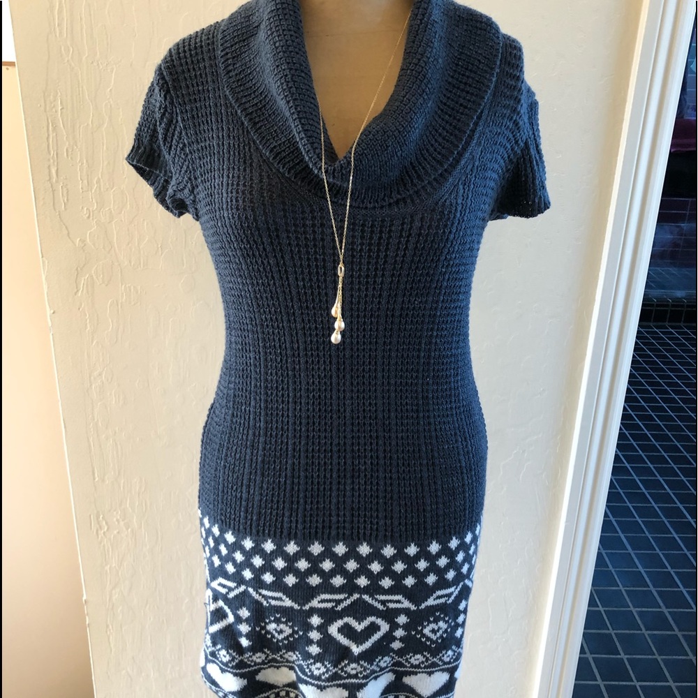 Gorgeous Blue/Cream Sweater Dress, made in Italy